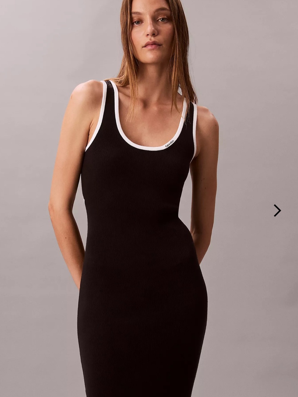 Source Unknown Black Maxi Tank Dress with White Trim